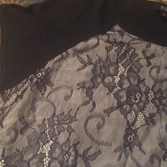 Ecetera Black Lace Short Sleeved Top. Small - Picture 3 of 7